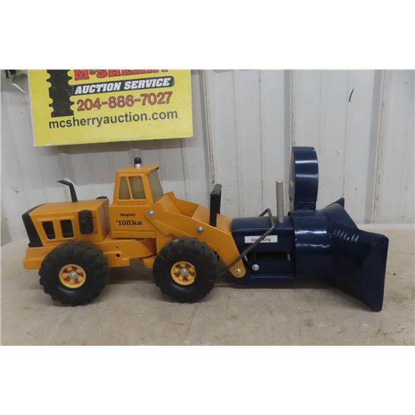 Mighty Tonka Front Loader, Pressed Steel, 1970s, With Snowking Snow Blower Attachment