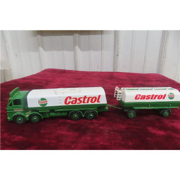 Dinky Castrol Tanker Truck And Trailer, 12 1/2" Long