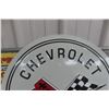 Image 2 : Chevrolet Corvette Metal Embossed Sign, Not Too Old, 23 1/2" Diameter