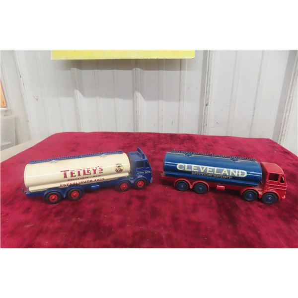 2x Dinky Super Toy Tanker Trucks, 7 1/2"