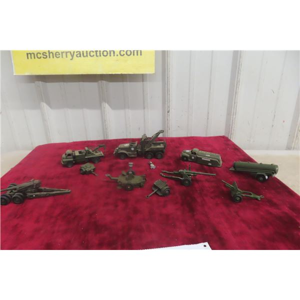10x Dinky Military Trucks And Guns