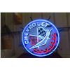 Image 1 : Chevrolet Corvette Cool Neon Sign, 22" Diameter, 3 Colors, Working