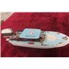 Image 2 : Vintage Wooden Model Boat, Possibly Chris-Craft Style, Battery Operated Outboard, 10 1/2" + Outboar