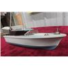 Image 3 : Vintage Wooden Model Boat, Possibly Chris-Craft Style, Battery Operated Outboard, 10 1/2" + Outboar