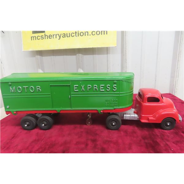 Hubley Kiddie Toy Motor Express Cast Iron No. 507, 1950s, 17 1/2"