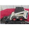 Image 2 : Bobcat 743 Skid Steer With Trailer, Die Cast, Trailer 9" Long Plus Ramps