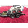 Image 3 : Bobcat 743 Skid Steer With Trailer, Die Cast, Trailer 9" Long Plus Ramps