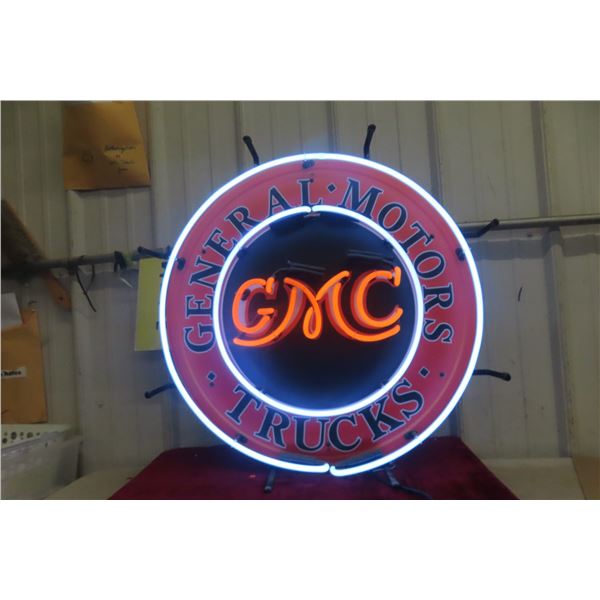 Cool Neon GMC General Motors Truck Light-Up Sign, 22" Diameter, Working
