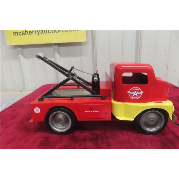 Tonka Steel Classic Real Steel Tow Truck, Restored, 12" Long