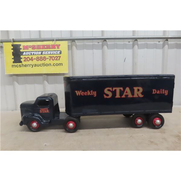 Otaco Minnitoy Pressed Steel Toronto Star Delivery Truck, 1950s, Restored, 29"