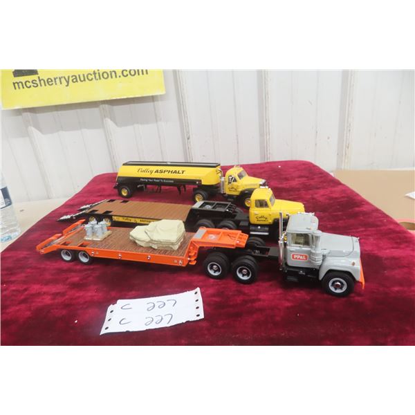 3x First Gear Die Cast Semi Trucks With Trailers, 1/32 Scale