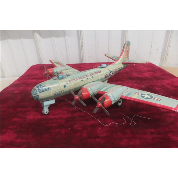 Yonezawa Tin Friction U.S. Air Force B-29 Bomber Plane, 1950s, 15" x 19"
