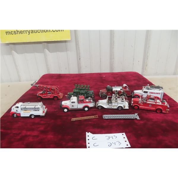 8x Matchbox Models of Yesteryear Die Cast Emergency Vehicles, 1/43 Scale