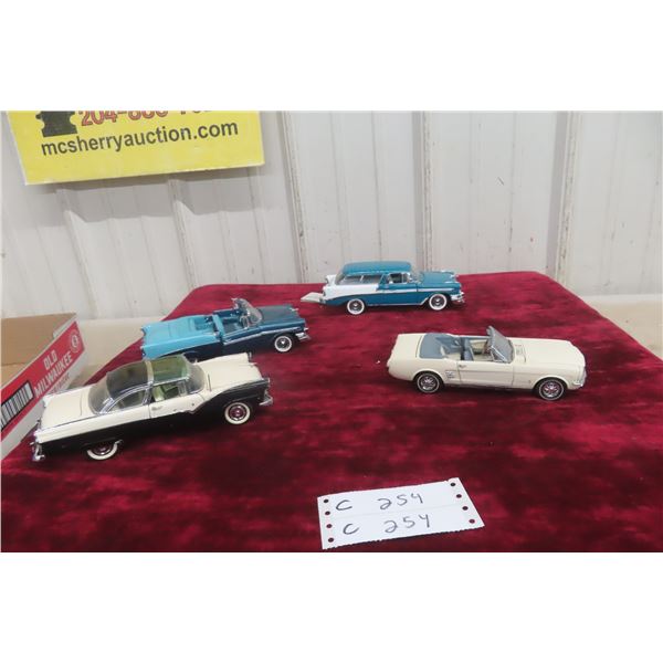 Lot of 4 Die Cast Cars, 1/24 Scale