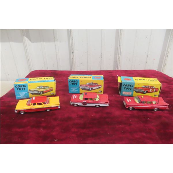 Lot of 3 Corgi Die Cast Vehicles, 1/64 Scale, With Boxes