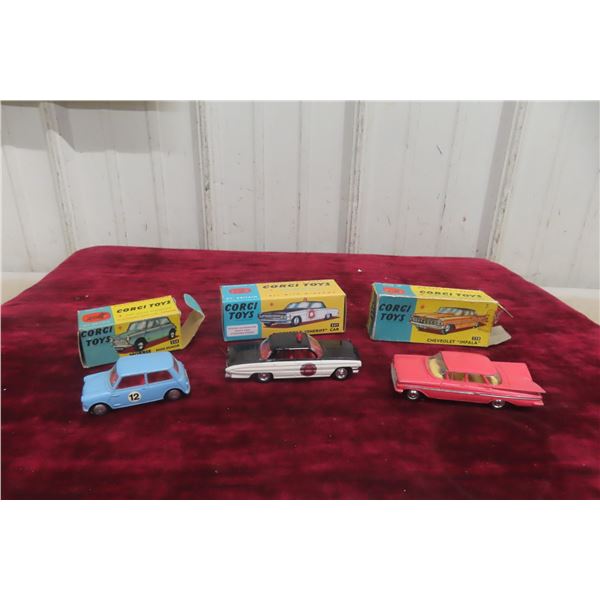 Lot of 3 Corgi Die Cast Cars, 1/43 Scale