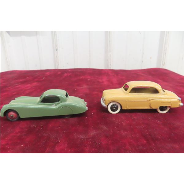 2x Dinky Cars, Jaguar and Vauxhall, 3 3/4"