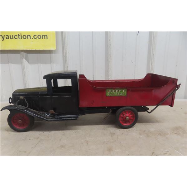 Buddy L Dump Truck, Pressed Steel, 1920s, 20" Long