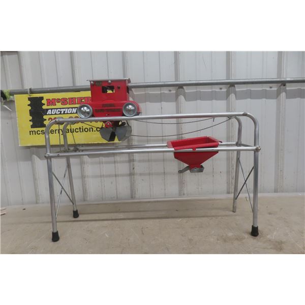 Tonka Aerial Sand Loader, Pressed Steel & Aluminum Frame, 1950s, 25" Long