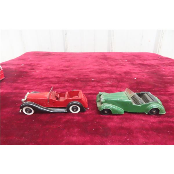 2x Dinky Cars 24G Prewar Sports Tourer + 38D Alvis Sports Tourer, 4"