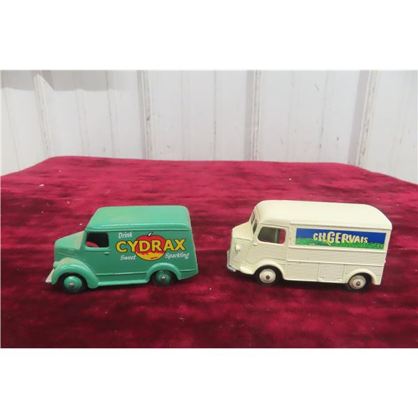 2x Dinky Panel Truck 25C Citroen 1200K + Trojan, 3 1/2"