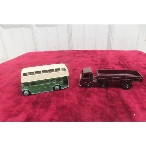 2x Dinky 421 Hindle Smart Helios + Double Decker Bus