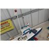 Image 4 : Hand Crafted Wooden Fishing Boat 33" Long, 28" Height on Stand