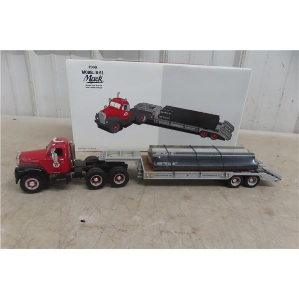 First Gear 1960 Mack B-61 Fire Semi Lowboy Truck, 1/34 Scale, In Box