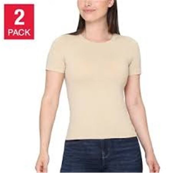 NEW 2PK TAHARI SMOOTH SEAMLESS T-SHIRT SMALL