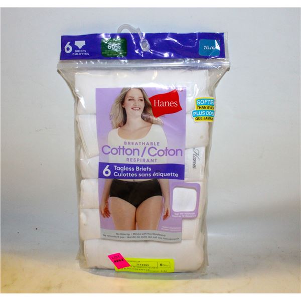 PACK OF 6 WOMEN'S HANES COTTON UNDERWEAR