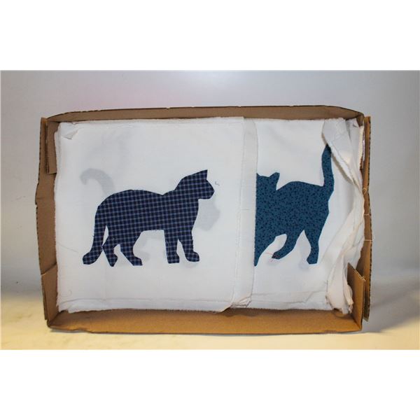 10 CAT QUILT BLOCKS 10"X10" FOR QUILTING
