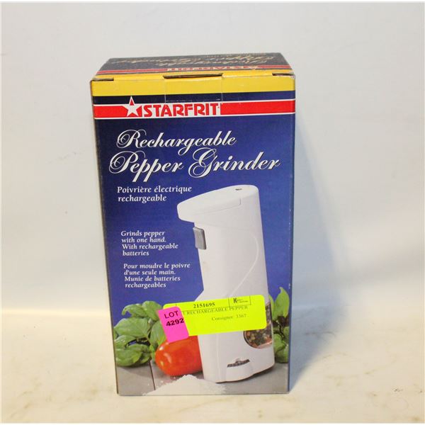 STARFRIT RECHARGEABLE PEPPER GRINDER