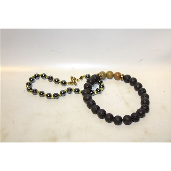 LAVA STONE AND HEMATITE BRACELETS