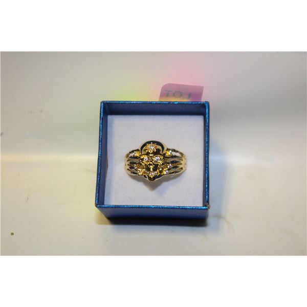 NEW GOLDEN SKULL RING SZ9