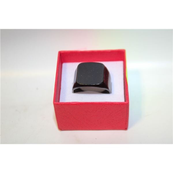 NEW MEN'S BLACK RING - SIZE 9