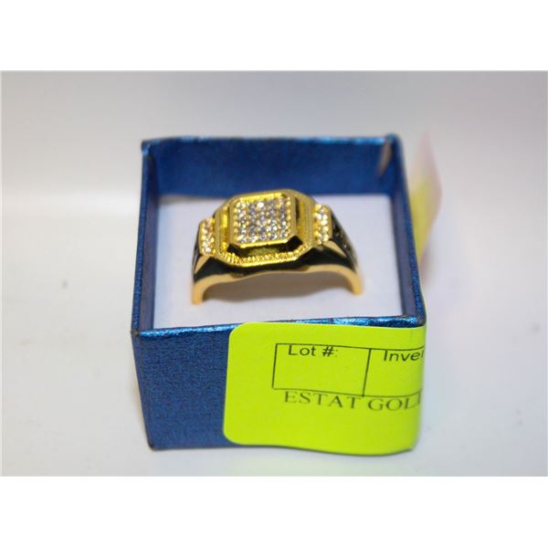 ESTAT GOLD TONE MEN'S RING SZ10