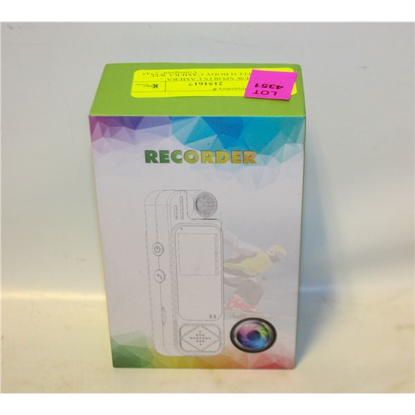 NEW NEW SPORTS CAMERA. , HIGH-TECH BODY CAMERA WIT