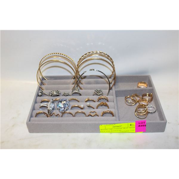 JEWELRY ORGANIZER TRAY WITH RINGS AND BANGLES