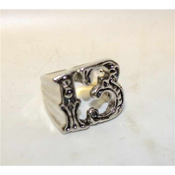 NEW MEN LUCKY 13 WEALTH STAINLESS STEEL RING SZ12