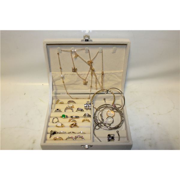 ESTATE JEWELRY BOX FULL OF JEWELRY