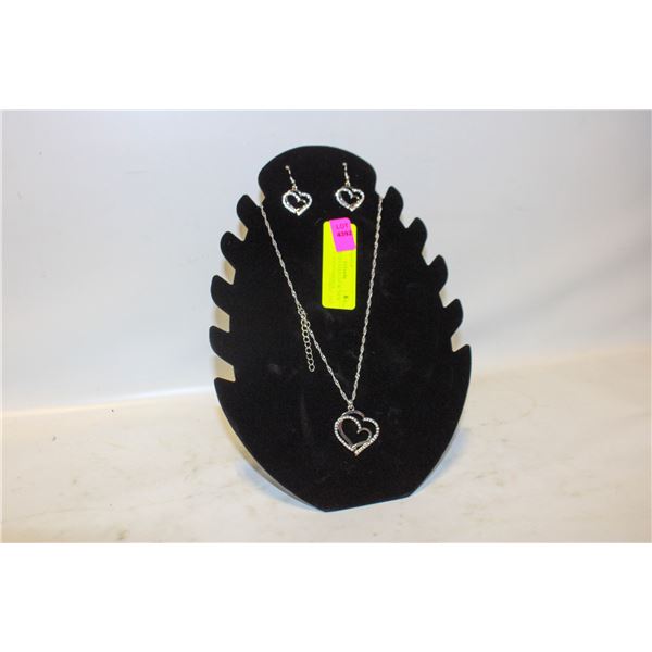 NEW JEWELRY DISPLAY W/ NEW NECKLACE AND EARRINGS