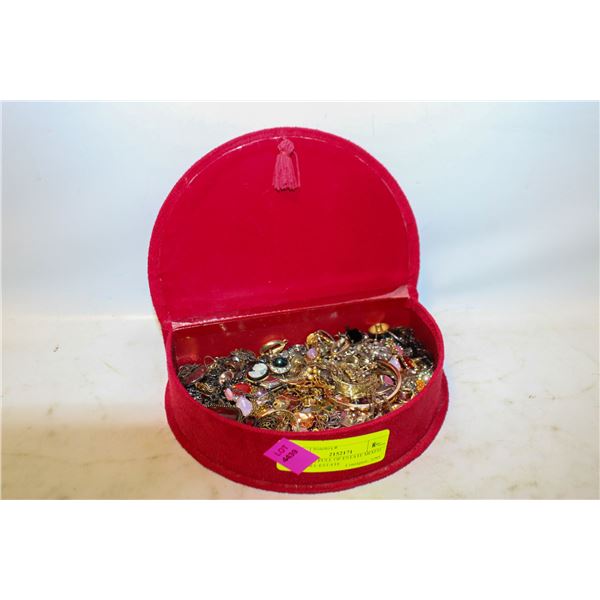 RED BOX FULL OF ESTATE MIXED JEWELRY-ESTATE