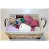 Image 1 : ESTATE YARN  & THREAD & KNEEDLES IN BASKET-ESTATE