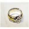 Image 1 : 12)  SILVER TONE STAINLESS STEEL WIDE SZ 9