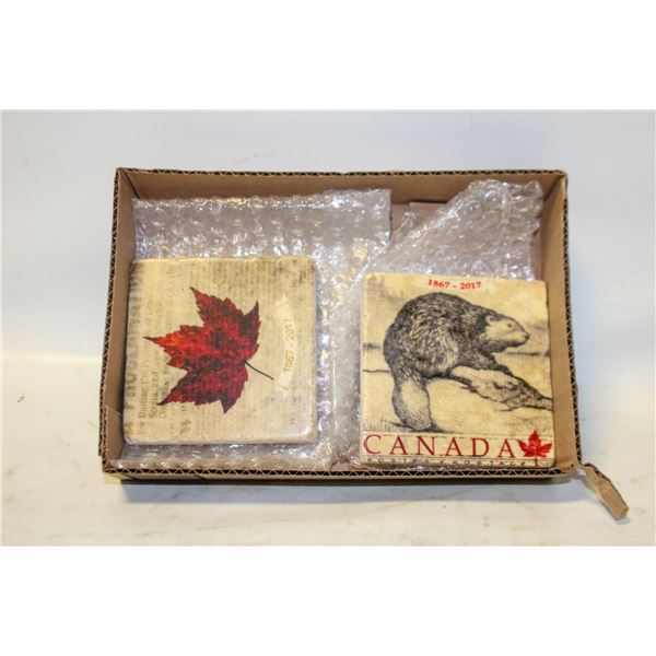2 STONE CANADIAN COASTERS