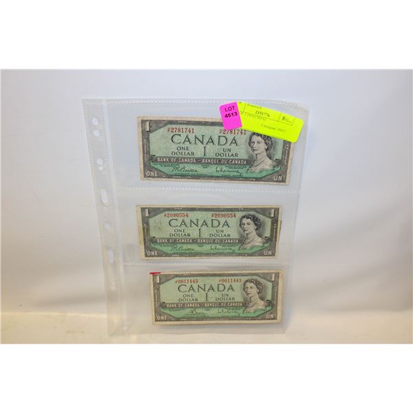 SET OF 3 1954 CND $1