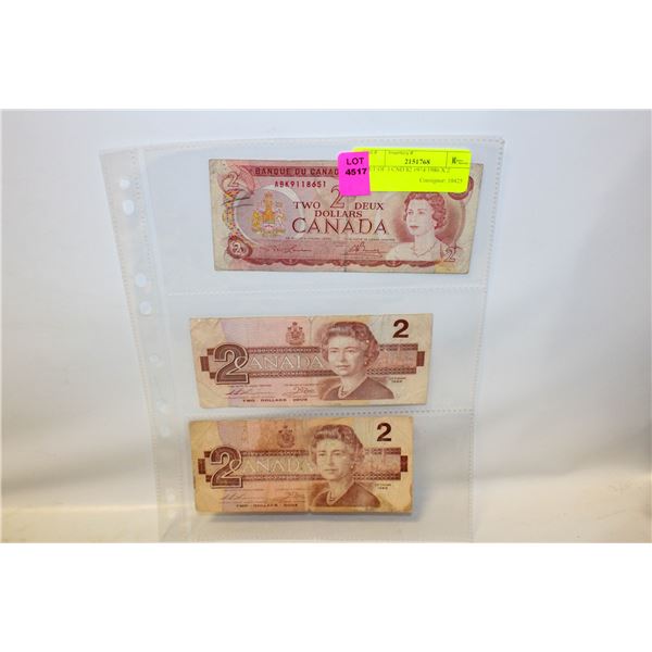 SET OF 3 CND $2 1974/1986 X 2