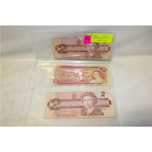 SET OF 3 CND $2 1974/1986 X 2