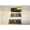 Image 1 : 3 GOLD FOIL BILLS USA