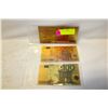 Image 1 : 3 GOLD FOIL BILLS EURO